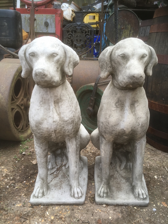 Pair of Hunting Dogs Statue