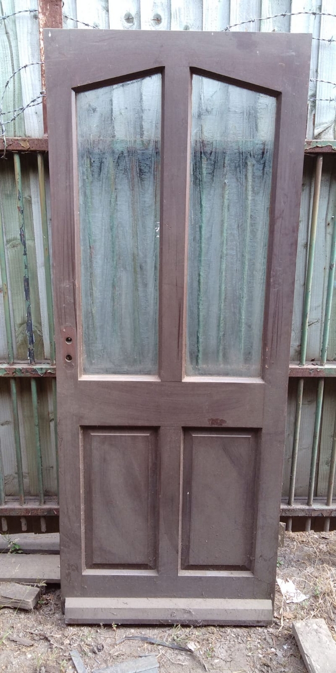 Reclaimed 2 Panel Half Glazed Front Door