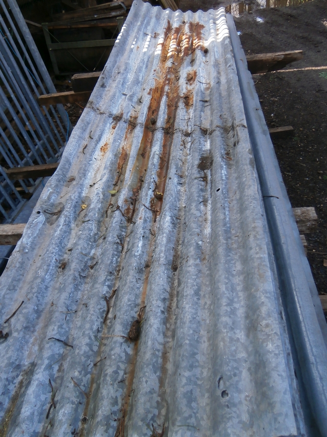 RECLAIMED RUSTY CORRUGATED GALVANISED ROOF SHEETS - SOLD