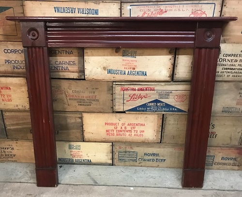 Large Wooden Fire Surround with mirrored overmantle