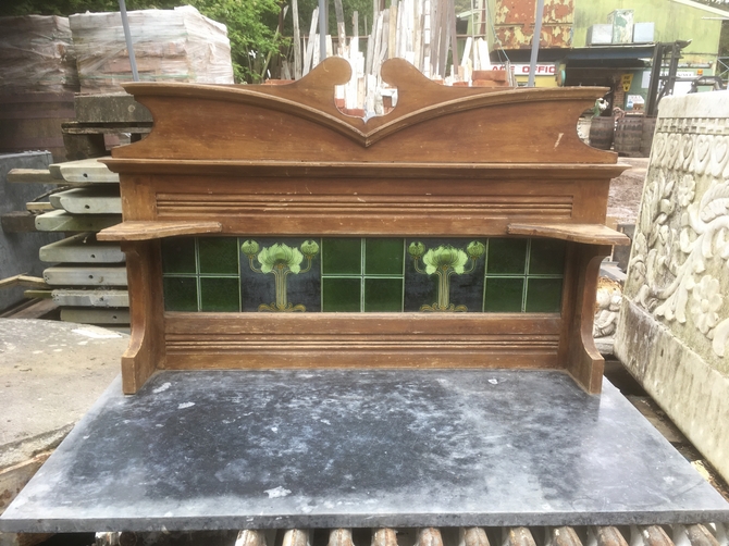 Victorian Vanity Unit with Slate Base and Green Tiles