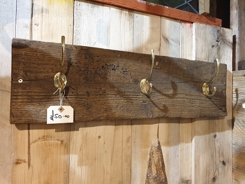 Wooden Coat Hanger with 3 Hooks