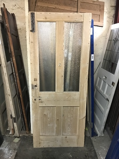 Reclaimed Glazed Stripped 4 panel Door