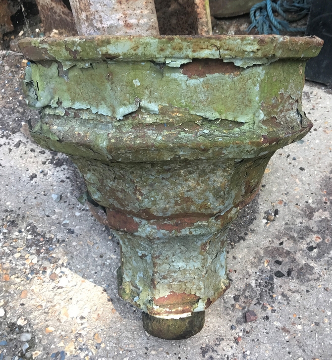 Large reclaimed cast iron hopper