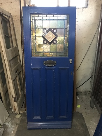 Reclaimed Hand Painted Stained Glass Door