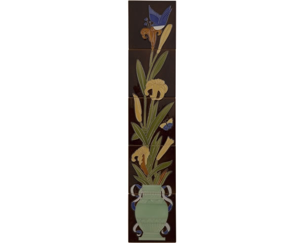 Set of 10 Strip Bird And Flowers Tiles