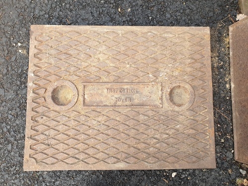 Salvaged Cast Iron Manhole/Inspection Cover 654 x 510mm