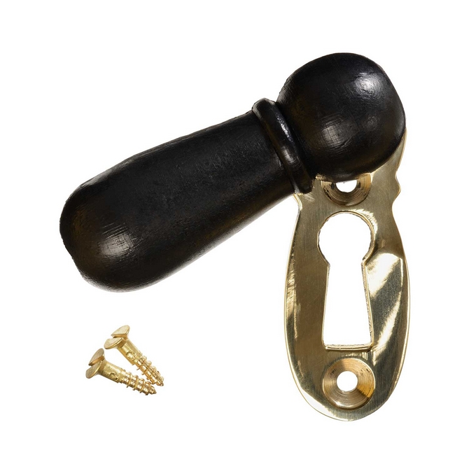 Keyhole Cover Escutcheon - Ebonised Bun - Brass (single)