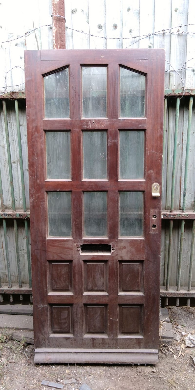 Reclaimed 9 Panel Half Glazed Front Door