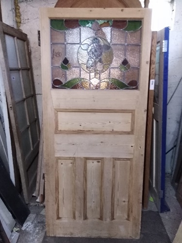 Reclaimed 5 Panel Stained Glass Front Door