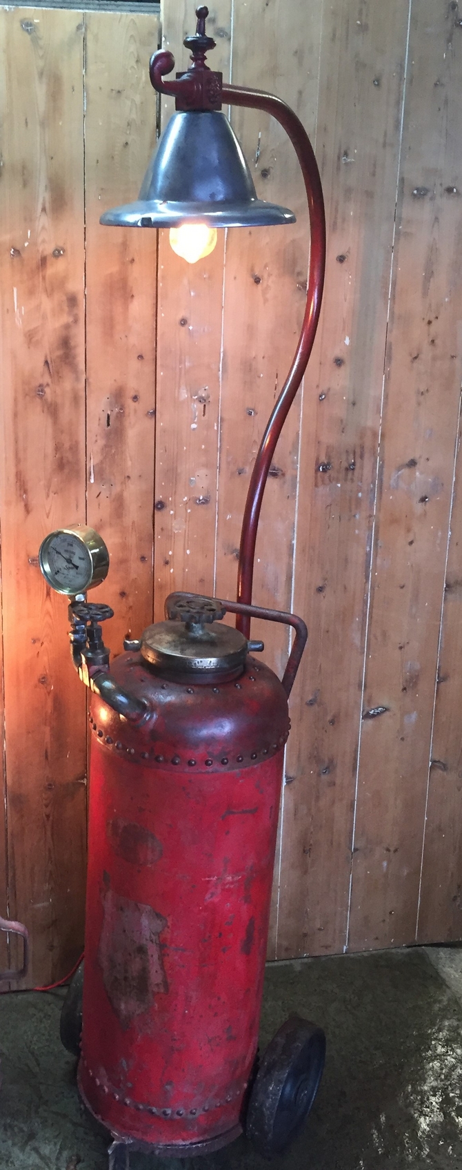 Handmade Floor Standing Fire, Fire Extinguisher Lamp Shade