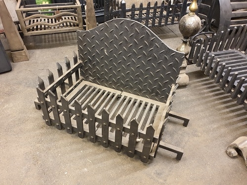 Cast Iron Fire Basket & Fire Back