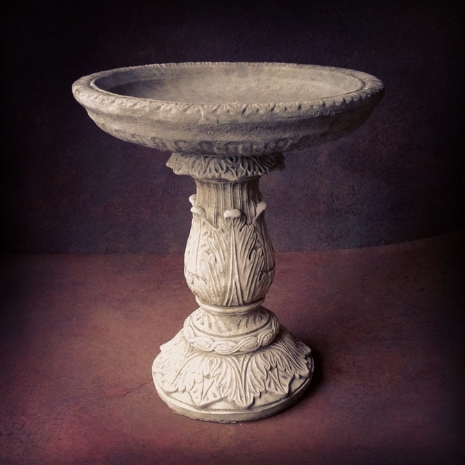 Ornate Small Birdbath