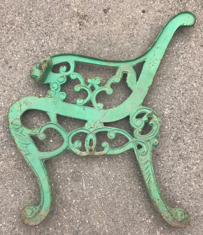 Pair of Vintage Cast Iron Bench Ends