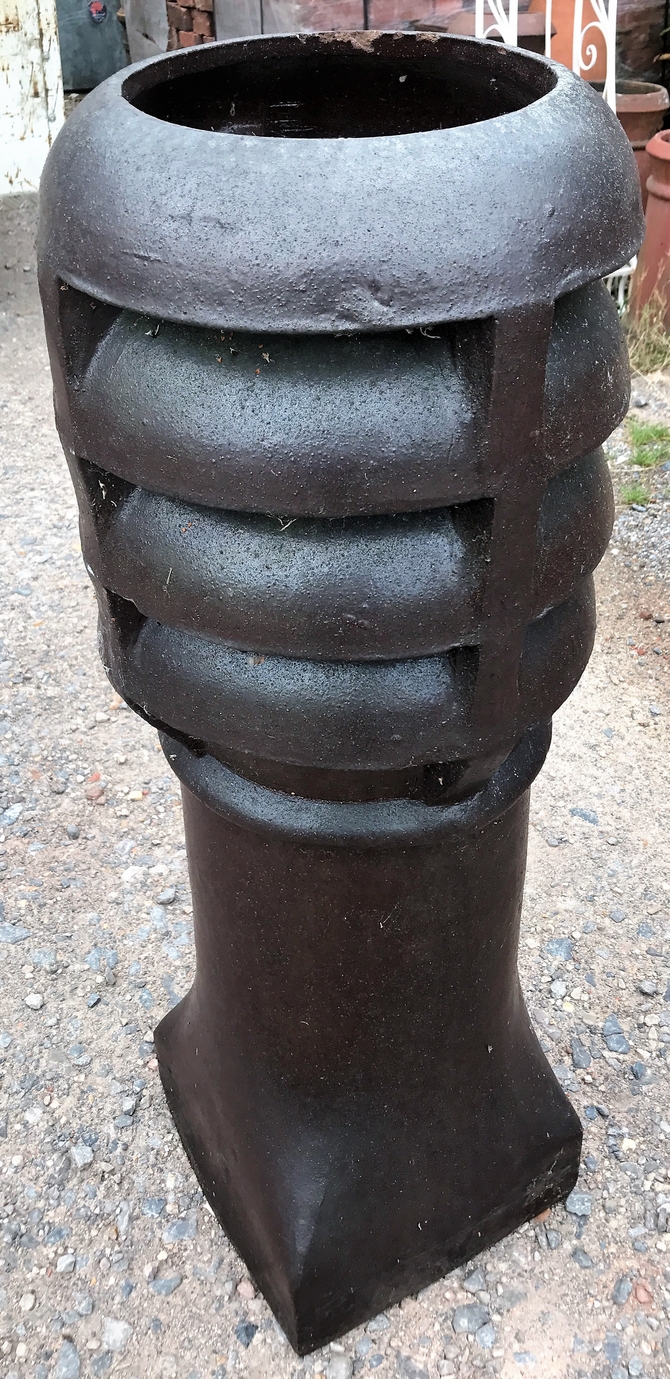 Reclaimed Glazed Louvred Chimney Pot