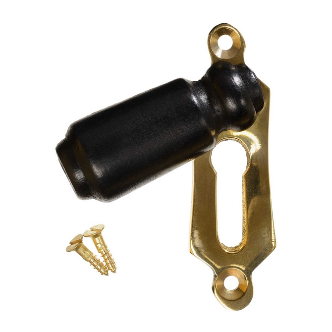 Keyhole Cover Escutcheon - Ebonised Bun - Brass (single)