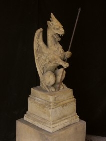 Pair of Winged Griffins With Spear