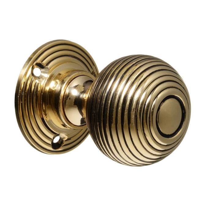 Victorian Style Door Knobs - Brass Beehive (pair)