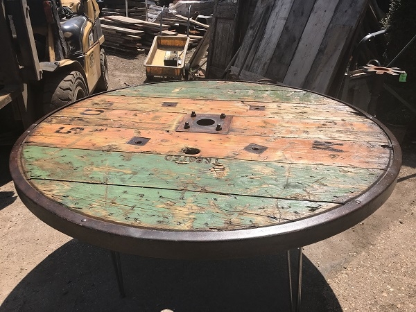 Bespoke Industrial Cable Drum Table Ace Reclamation