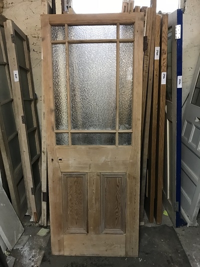 Reclaimed Stripped 9 Panel Glazed Door