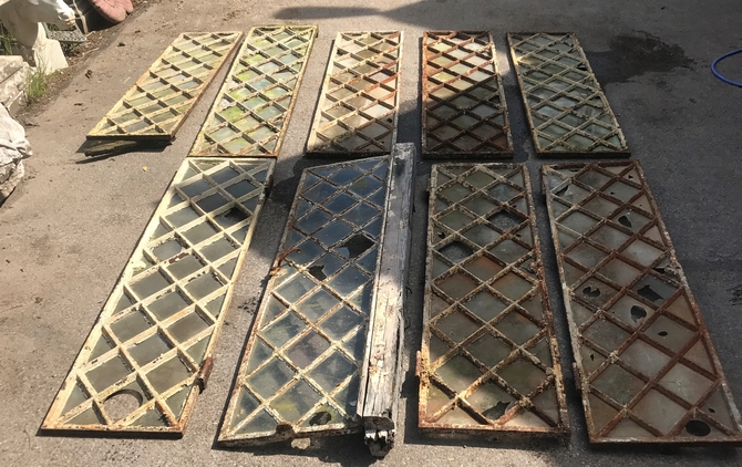 Reclaimed Diamond Cast Iron Windows