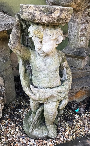 Reconstituted stone Cherub Plinth